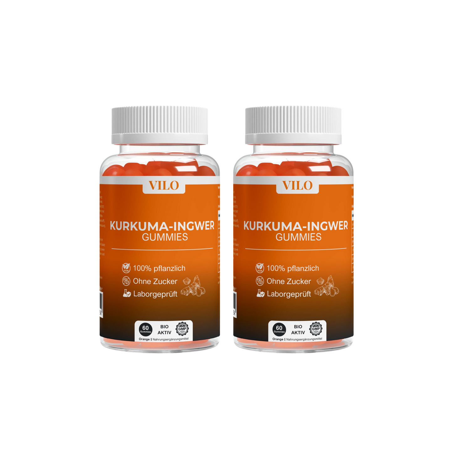 Kurkuma + Ingwer + Schwarzer Pfeffer Gummies - 60 Stk.